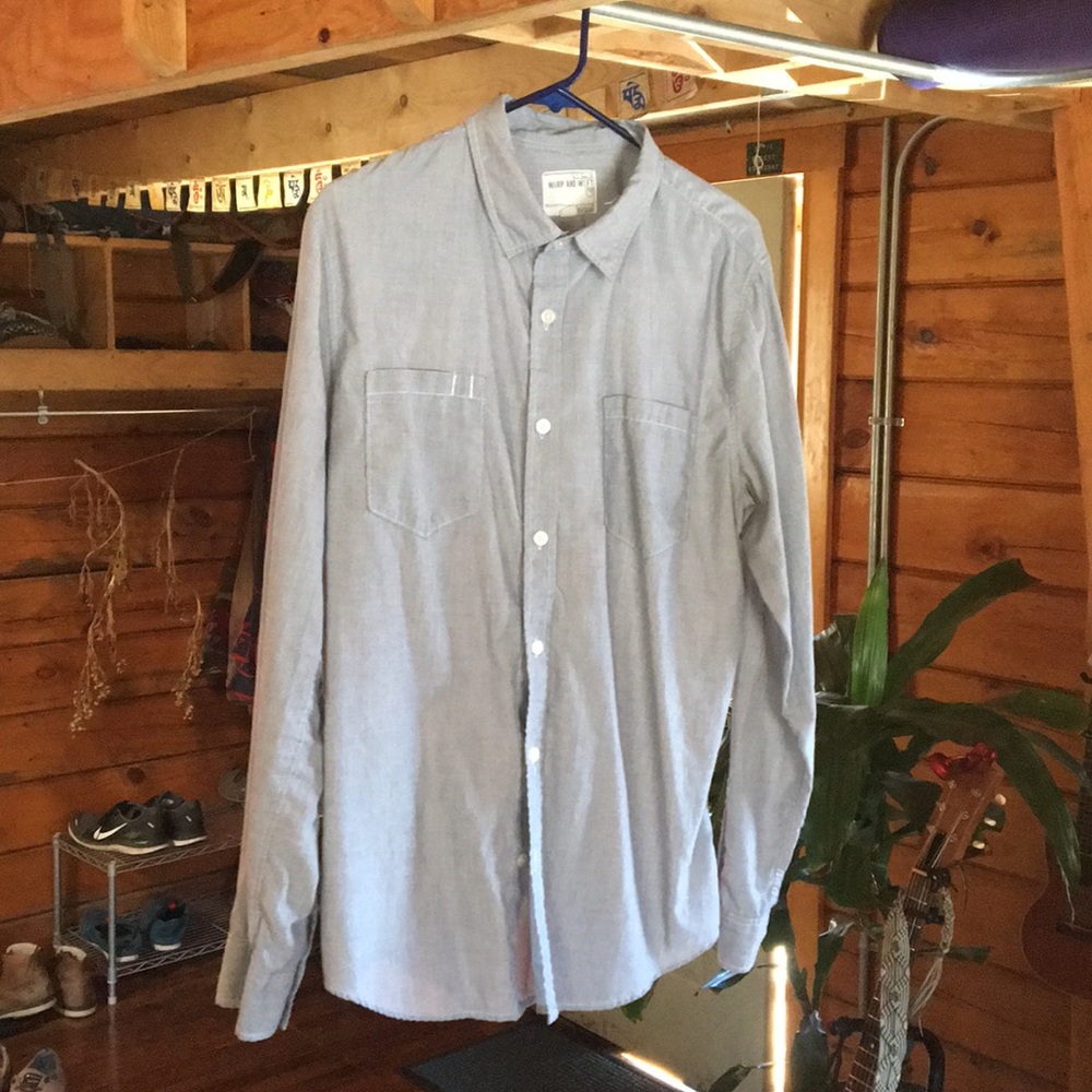 Warp and Weft long sleeve shirt light blue/grey